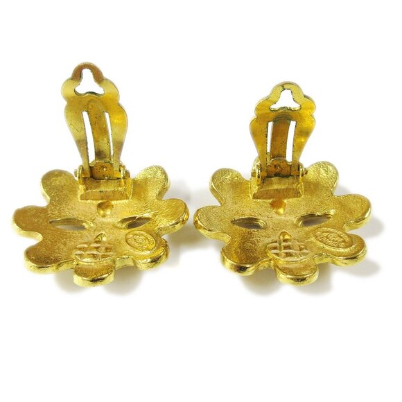 Chanel Button Earrings Clip-On Gold - Picture 2 of 4